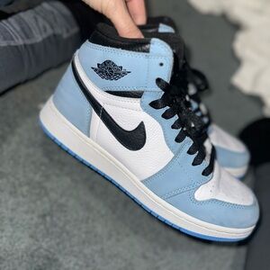 Nike Air Jordan High-Tops in Light Blue and Black